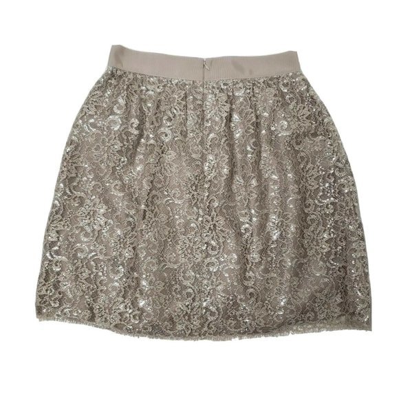 J CREW Taupe Sparkler Lace Skirt Womens Size 10 - Picture 5 of 5